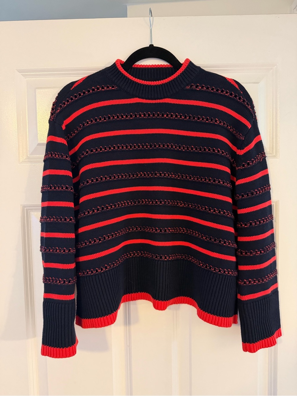 Tuckernuck Navy and Red Striped Knit Sweater
